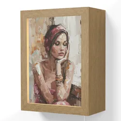 WANDLEUCHTE Frau - Lackierung - Porträt - Modern Wandlampe 15x20 cm Wandlampe