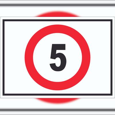 HB-Druck Tempo 5 km/h Geschwindigkeitsbegrenzung Aufkleber Symbol A9 (37x52mm)