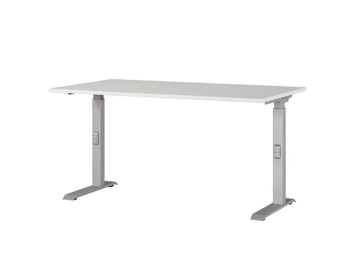 Bureau réglable Downey 140cm Gris/Gris clair/Argenté