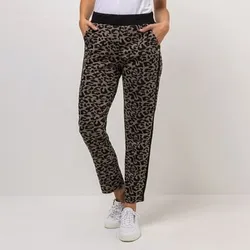 EVA LUTZ Hose, knöchellang Rundumdehnbund Jacquard-Muster konisches Bein
