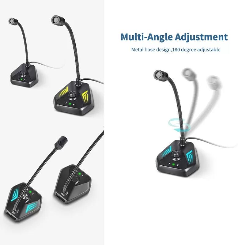 INF Microphone à Condensateur USB pour Enregistrement, Streaming et Gaming sur Ordinateur, Compatible avec Ordinateurs