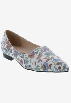 Wide Width Women's Flora Loafer by Bellini in Blue Flower (Size 9 W)