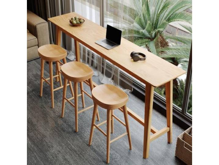 Massivholz Bartisch für Küche, schlanker Stehtisch als Esszimmertisch Stehtisch im Bistro‑Stil, als Sofa‑Konsole für schmale Räume, Wohnzimmer, Küchen‑Frühstücksecke, ohne Hocker