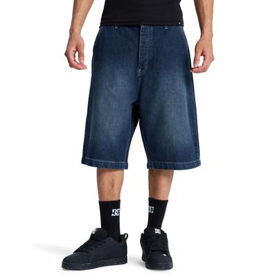Jeansbermudas DC SHOES "Baggy", Herren, Gr. 36(XL), blau (schwarz denim), Obermaterial: 75% Baumwolle, 25% Baumwolle., Jeans