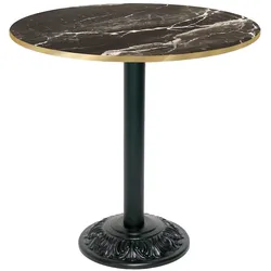 RestooTab - Tisch Versailles Ø70cm Dekor marmor royal kanten messingfarben