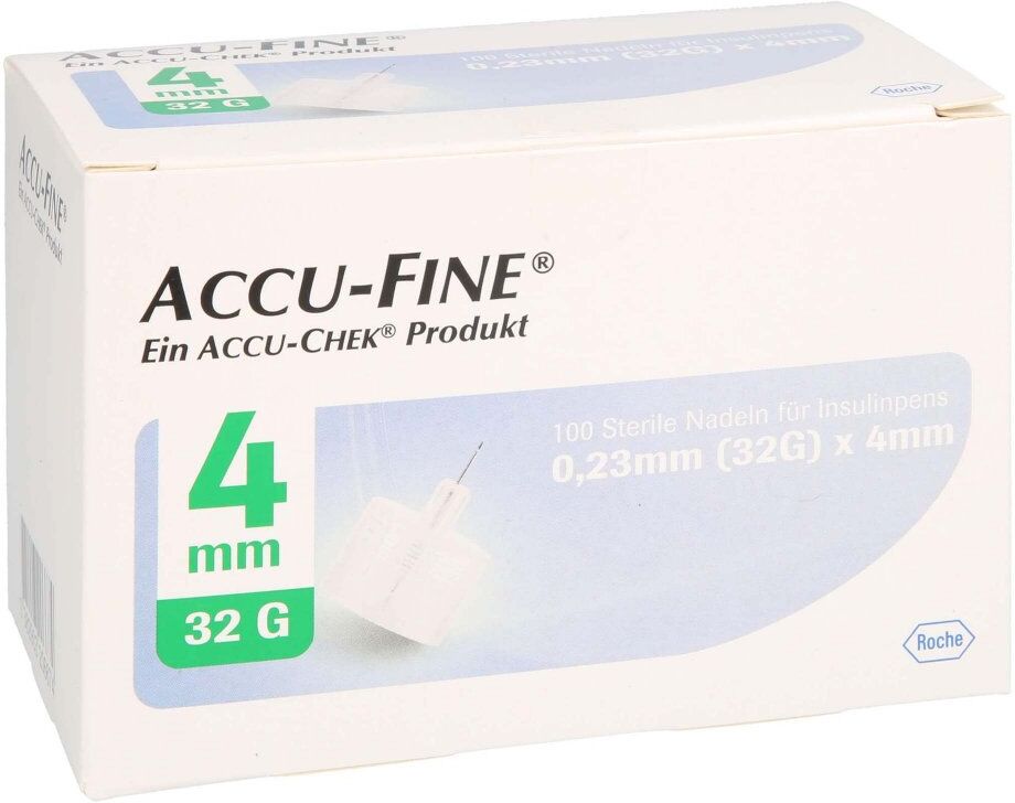 Accu Fine sterile Nadeln für Insulinpens 4 mm 32 G