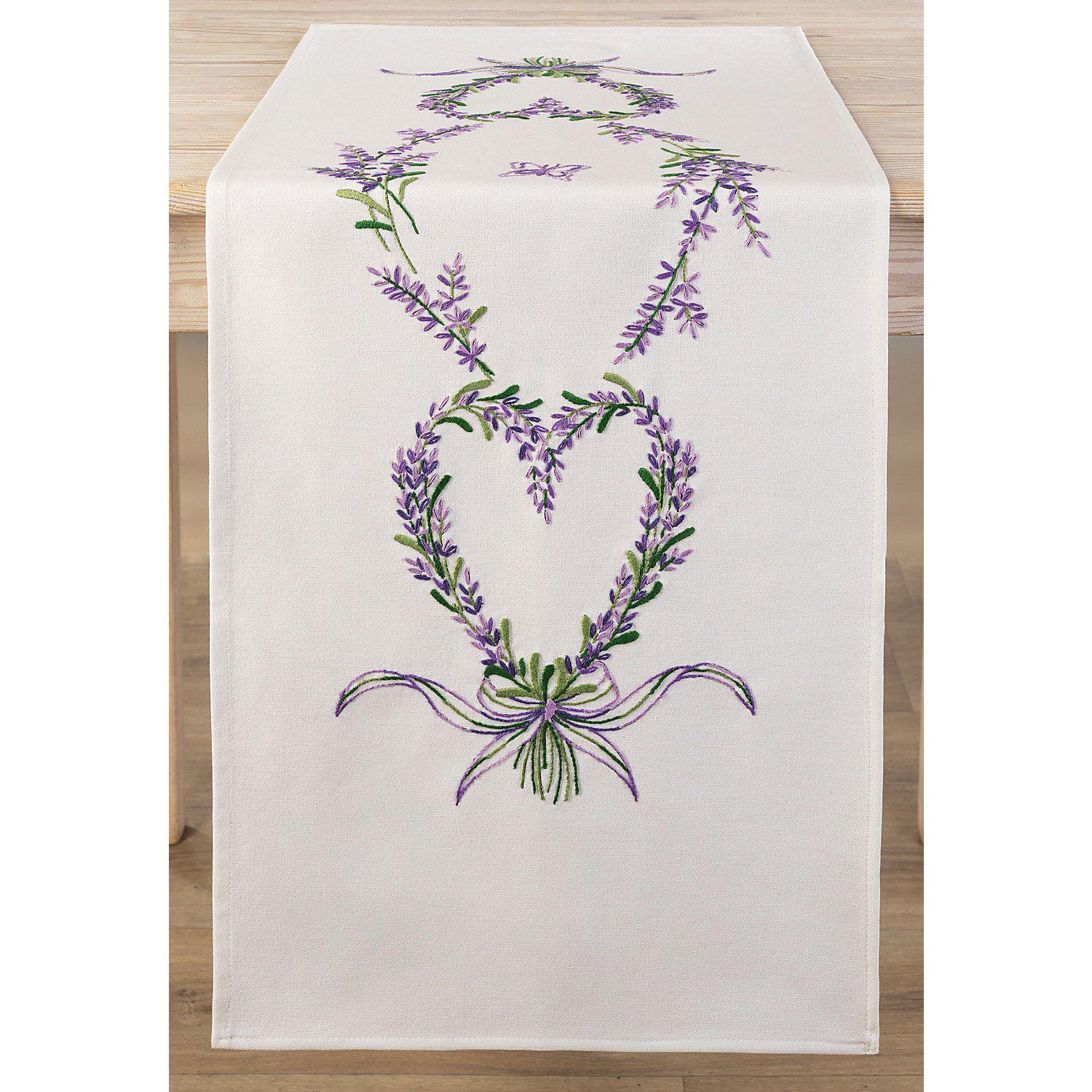 Stickläufer "Lavendel-Herz"