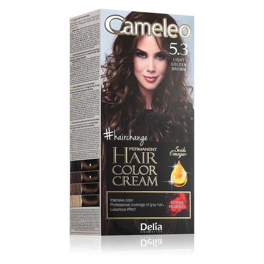 Delia Cosmetics Permanent Hair Colour Cream Light Golden Brown Intensive Color & Protection 5 Oils Omega Plus Acids (Hell Golden Brown) (41931288)