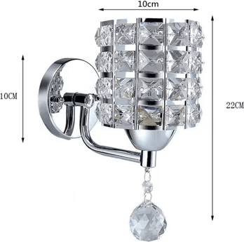 Inspire Curations Modern Crystal Wall Sconce Gold Silver E27 Light silver No Switch