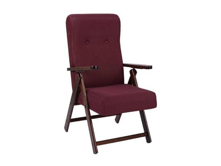 Fauteuil inclinable en bois en tissu prune uni - Molisana