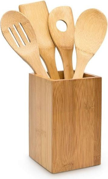B2X Keukenaccessoires van bamboe, 5-delig, met houder