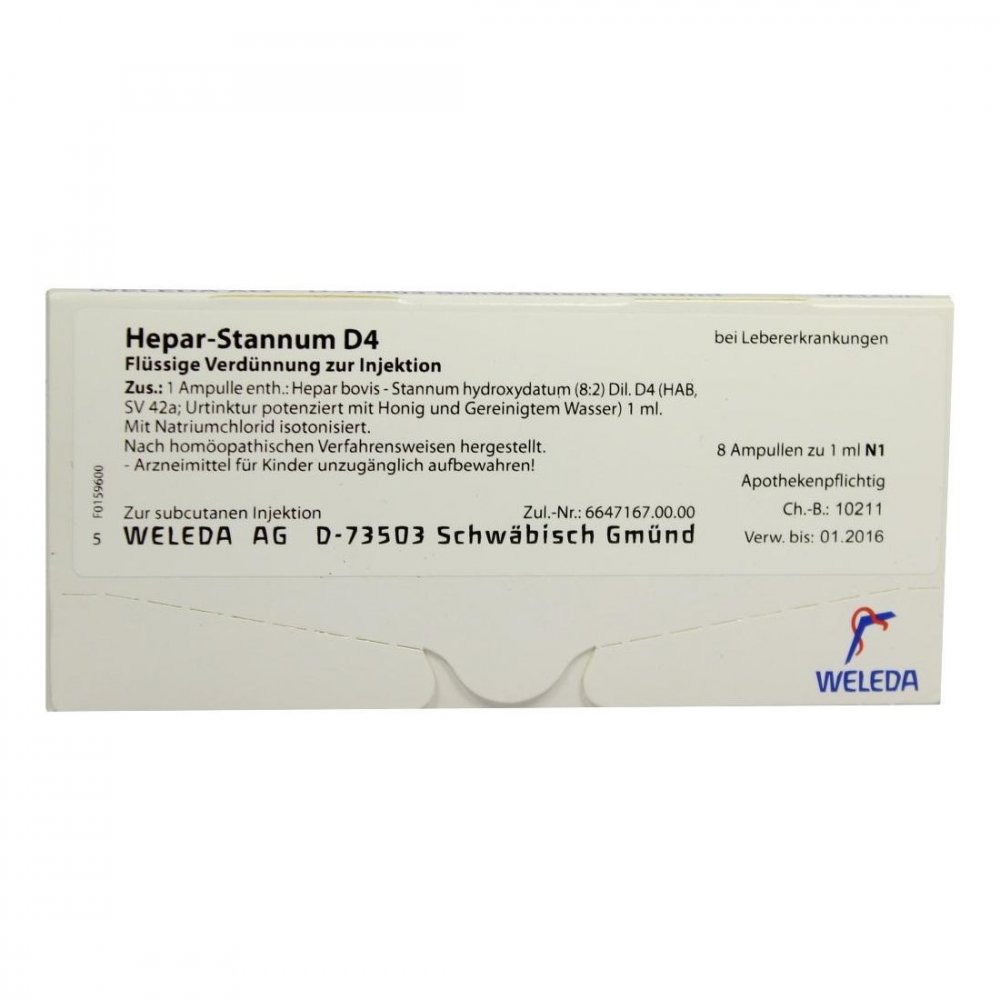 WELEDA AG Hepar Stannum D4 Ampullen 01623105