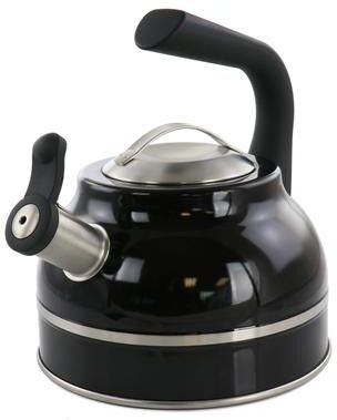 Kenmore Elite 2.3 Quart Stainless Steel Whistling Tea Kettle in Black