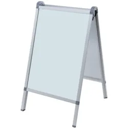 FRANKEN Plakatständer Kundenstopper A1 mit Klapprahmentechnik, freistehend, doppelseitig, Aluminiumrahmen, Outdoor PRO, BS1309
