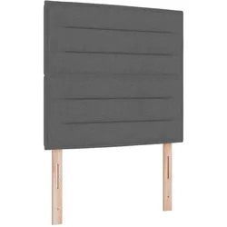 vidaXL LED Kopfteil mit LED-Lichtleisten Dunkelgrau 80 cm Polyester