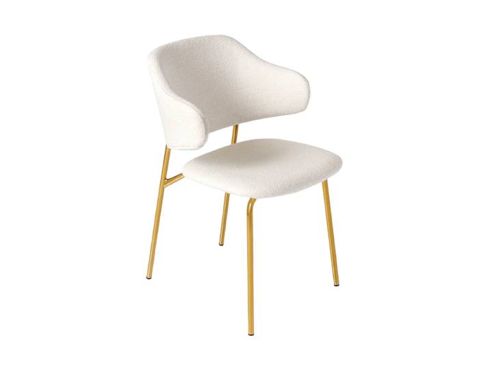 Design Esszimmerstuhl „Tracy“ Gold / Bouclé Weiss Invicta Interiors