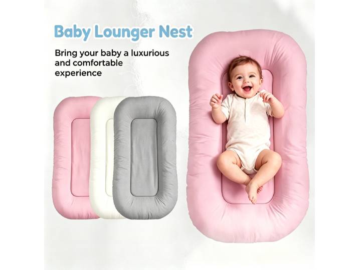 Transat bébé BabyNest pour nouveau-nés de 0 à 24 mois, coussin de soutien pour bébé en coton doux et respirant, transat bébé pour les voyages et la maison