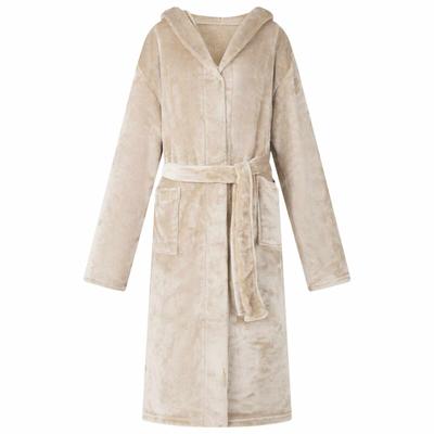 vidaXL Bademantel Hoodie Beige XXL Flanell