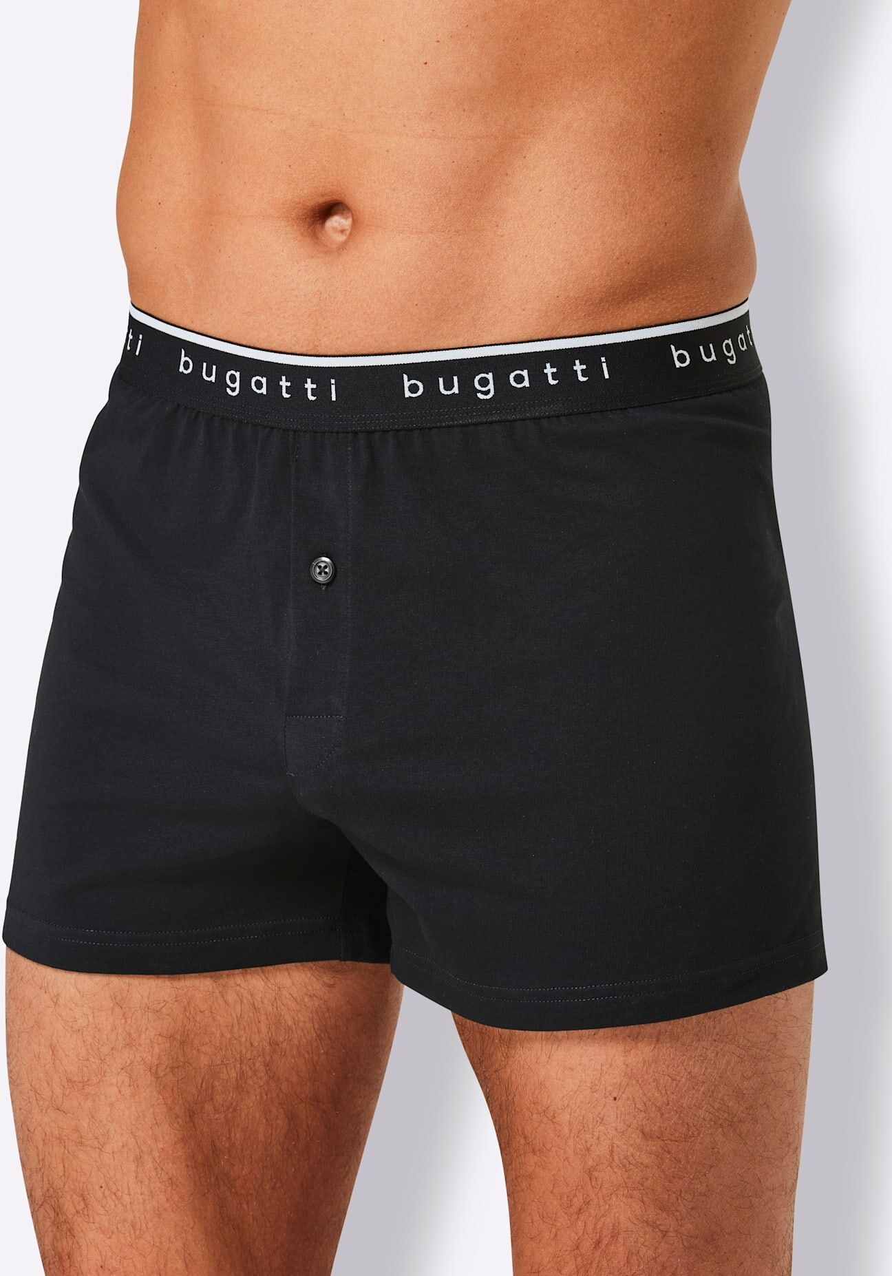 Boxershorts BUGATTI, Herren, Gr. 8, 2 Stk., schwarz, 100% Baumwolle, Unterhosen Boxershorts schwarz 8, 2 Stk.