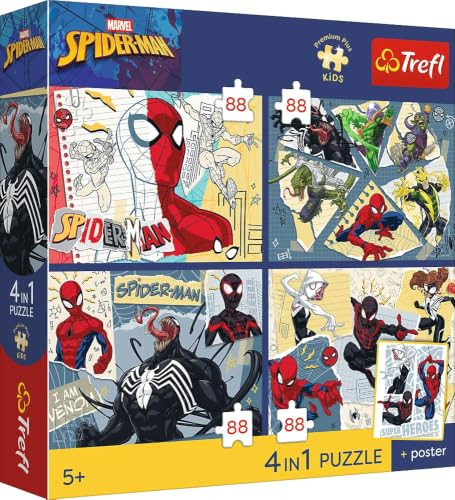 Trefl Marvel Spiderman Puzzel Set - 4x88 Elementen - 5+ jaar
