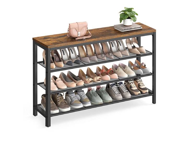 Schuhmöbel SONGMICS BENCH 18 Paar Schuhe vintage braun