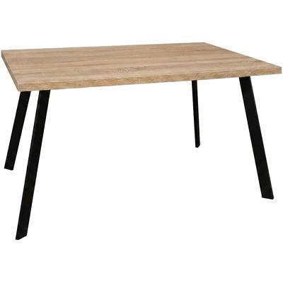 Bistrotisch MÄUSBACHER "Big Bistro Metall", eiche sägerau, schwarz matt, eiche sägerau, B:120cm H:75cm T:70cm, Tische, Eckige Platte, BHT 120x75x70 cm