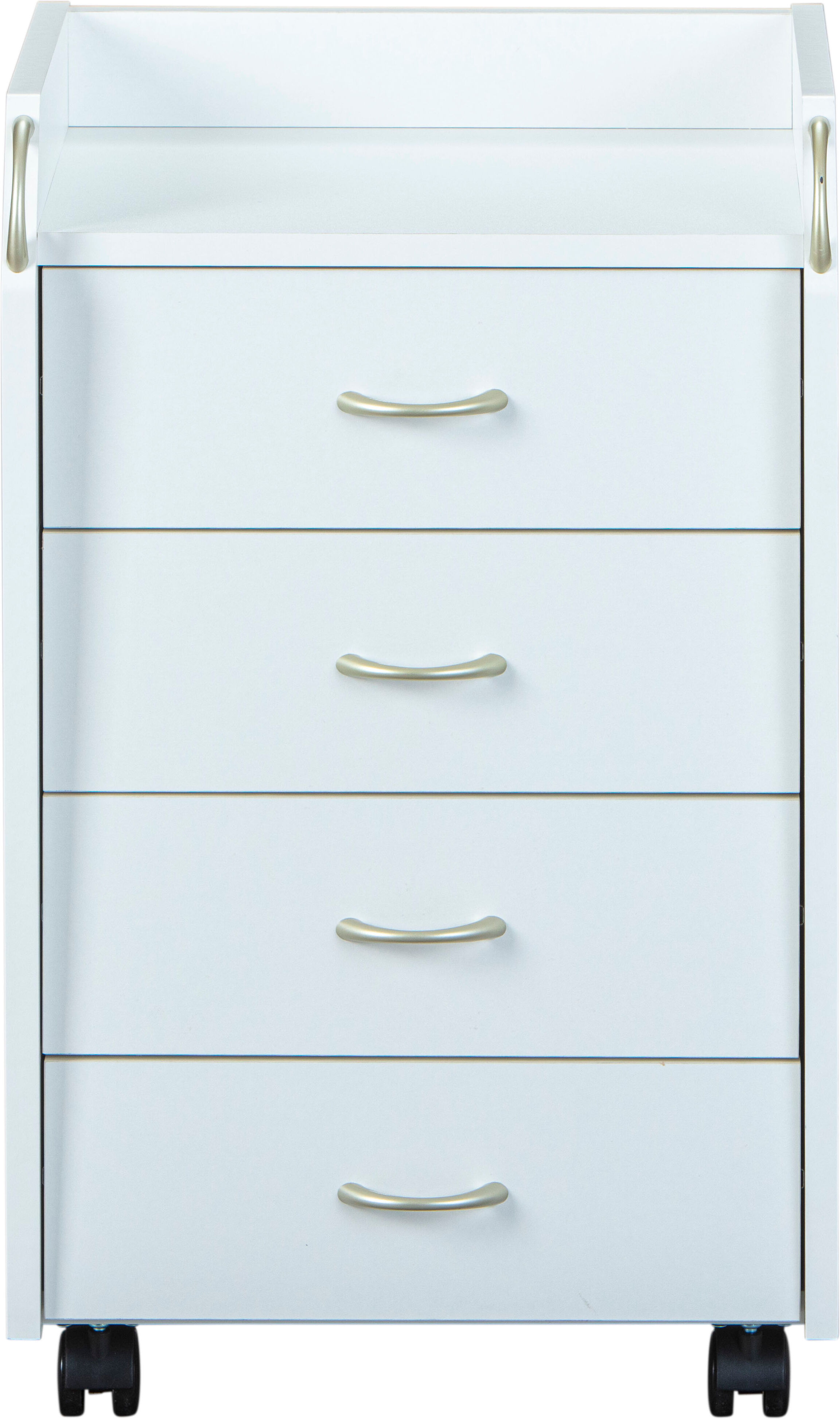 Rollcontainer INTER LINK "Pronti 4 Schubladen, Büro & Homeoffice Stauraum, Bürocontainer modern", weiß, B:40cm H:65cm T:36cm, Holzwerkstoff, Rollwagen, Rollcontainer, auf Rollen, mobil & praktisch, BxTxH: 40 x 36 x 65 cm