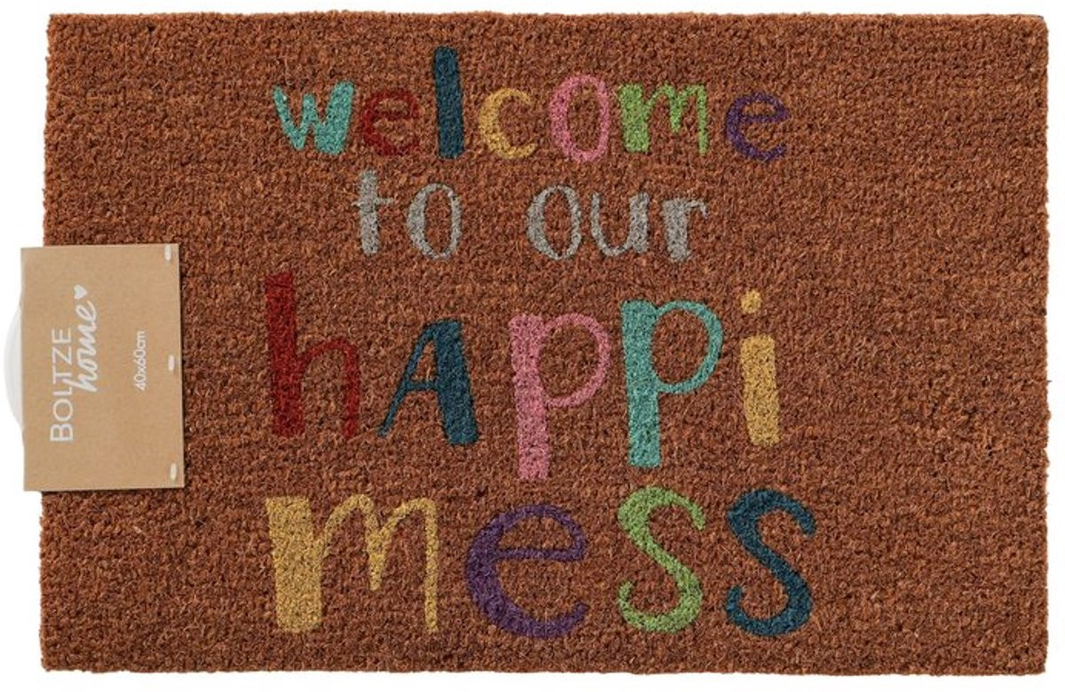 Boltze HappiMess Welcome Deurmat - Kokos - 60 x 40 cm