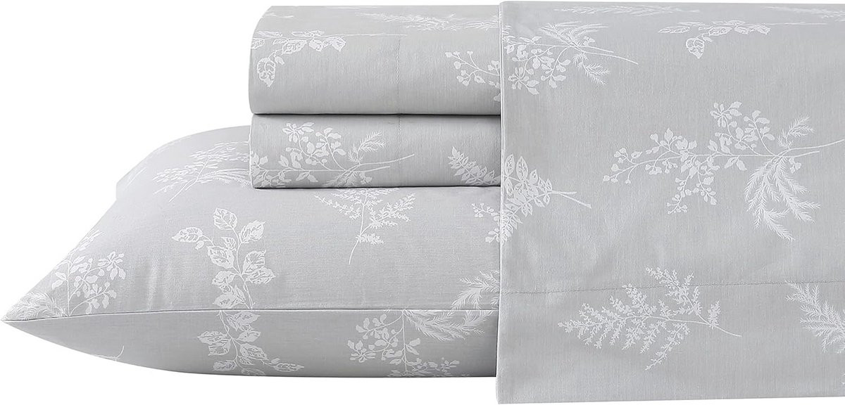 Katoenen Percal Beddengoedset Tweepersoons met Botanische Print