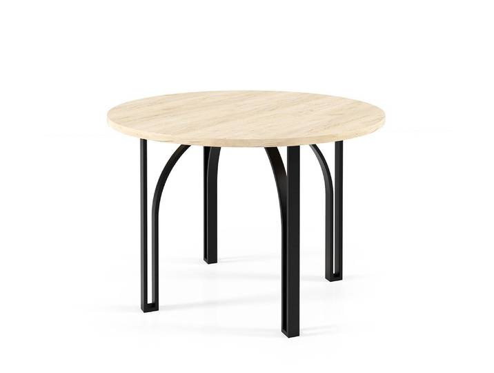 Feldmann-Wohnen Couchtisch Nastro (runde Tischplatte, Metallgestell, 1-St., pulverbeschichtetes Gestell, besonders attraktiv, schlicht elegant), 75x75cm Schwarz Molet