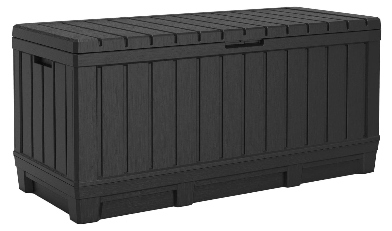 Keter Tuinbox 350L met zitfunctie, antracietgrijs, weerbestendige opbergbox voor tuin of terras