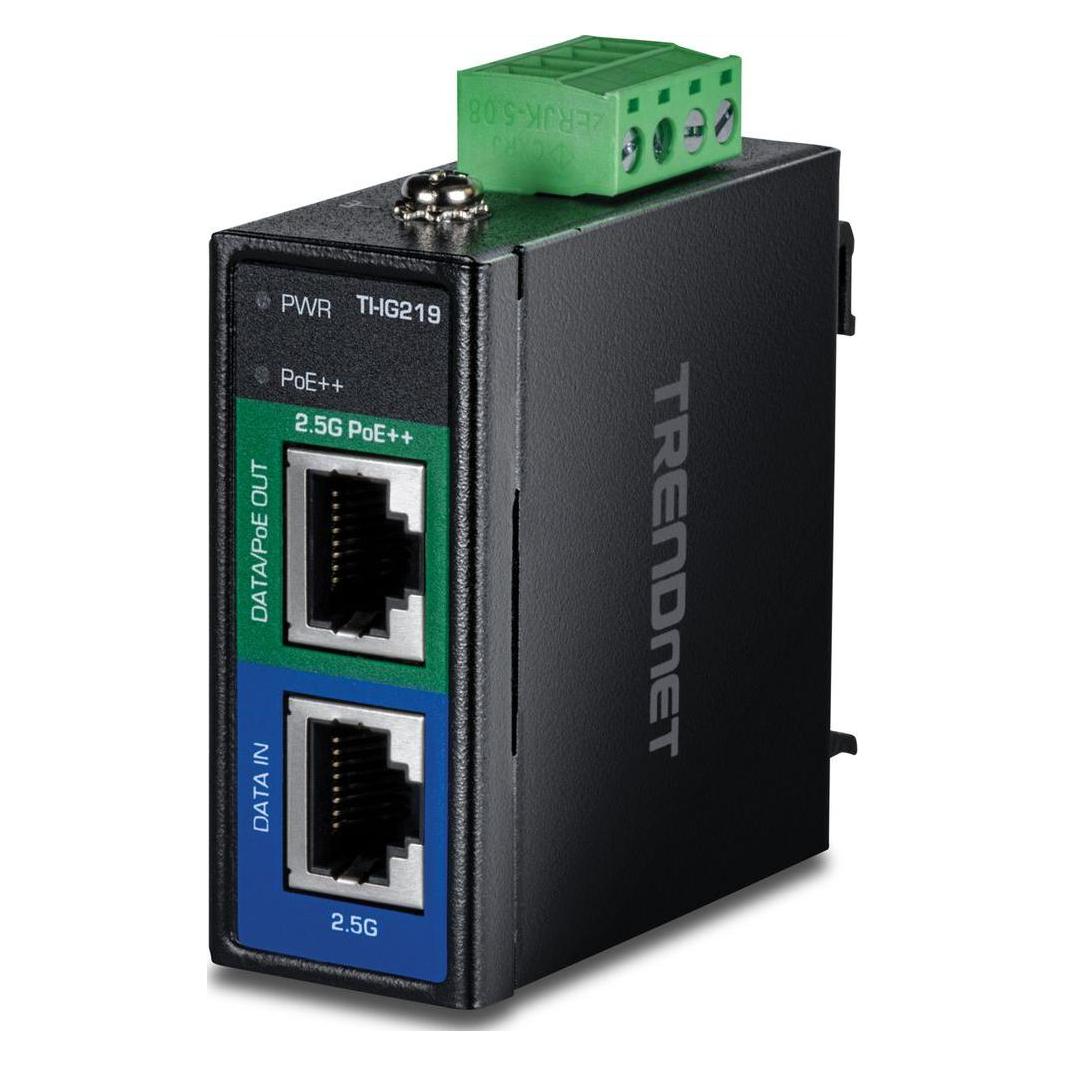 Trendnet Industrial 2.5G PoE++ Injector (802.3af (PoE), 802.3at (PoE+), 802.3bt (PoE++), 95 W) (TI-IG219)