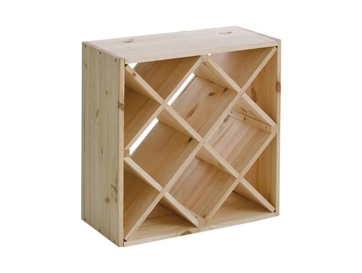 Weinregal Naturholz 52 × 52 × 25 cm