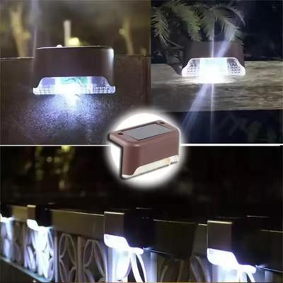 Inspired Living SolarGlow Elite Deck & Garden Solar Lights Waterproof IP65 Solar Deck Light Set brown Shell White 4pcs