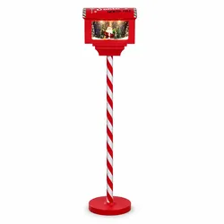 LED Weihnachtsdekoration X-MAS Briefkasten Weihnachtsmann Ton Schneefall H 150cm