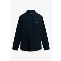 Superdry für Herren. M4011037A Classic Oxford L/S Hemd Eclipse navy (XXL), Baumwolle, Klassisch, Langarm, Marine