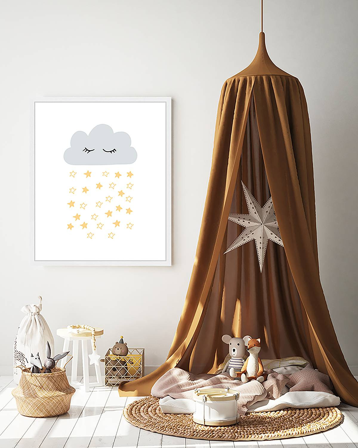 home24 Moon Stars abstracte wanddecoratie multicolor 53 x 63 cm
