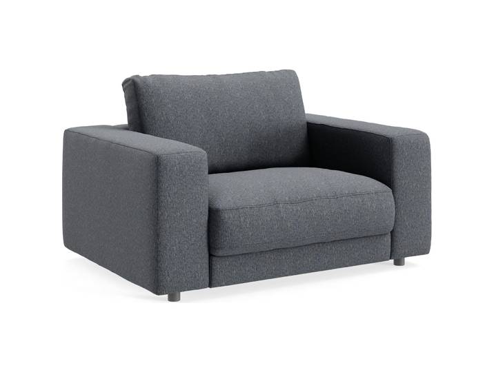 Moderner Sessel Ava Stoff anthrazit B 140 T 107 cm H 86 cm - Material: Bezug: 100% Polyester - Möbel Konfigurator: Traummöbel individuell