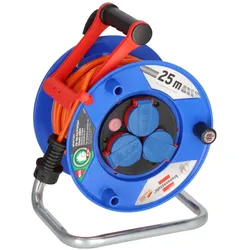 Brennenstuhl, Kabelrolle, 1218740 Kabeltrommel 25 m Orange Schutzkontakt-Stecker (25 m, 1.50 mm2)
