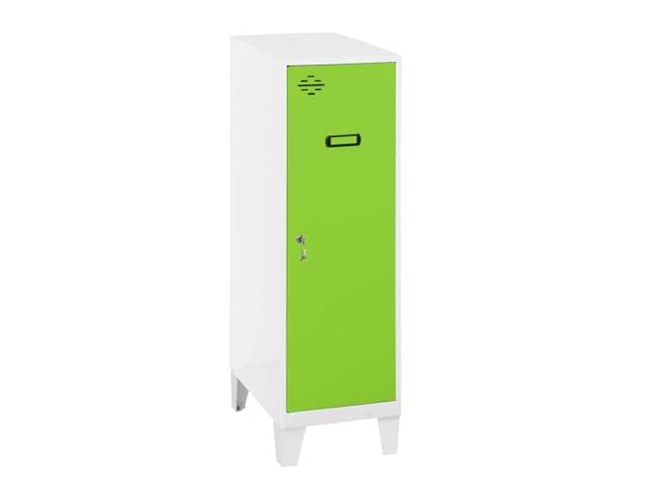 Simon Rack Simonlocker Kommode, klein, 1015 x 400 x 500 mm, Amario aus Metall, inkl. Schlüssel, Weiß/Grün