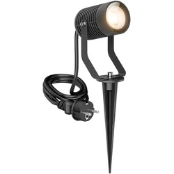 ledscom.de Gartenstrahler SHINGA mit Erdspieß für außen, IP65, Stecker, schwarz, 1x GU10 max. 15W