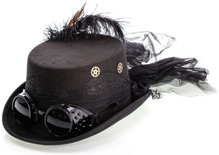 Zylinder "Steampunk-Future", schwarz