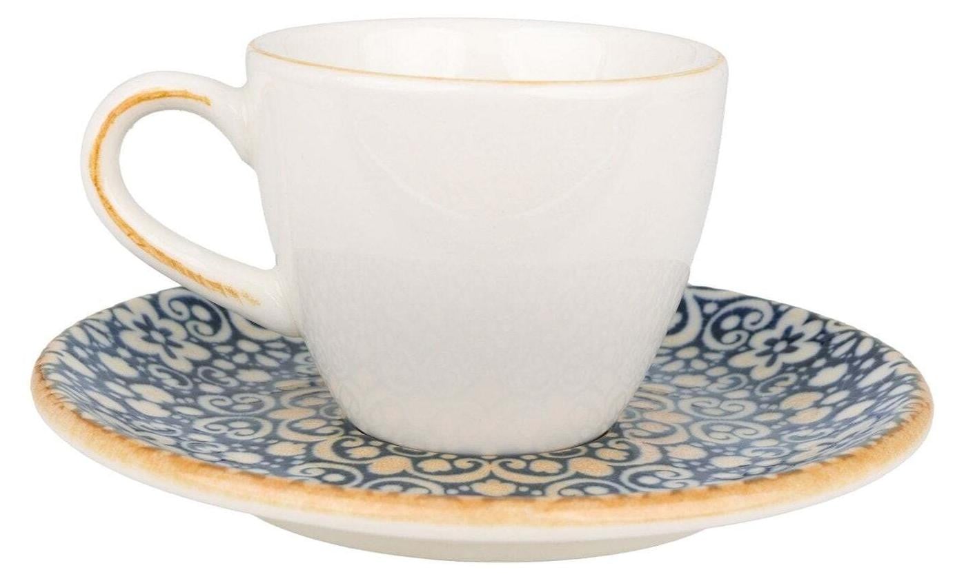 Bonna Alhambra Espressokopjes en ondertassen Set van 6 Porselein 80 cc