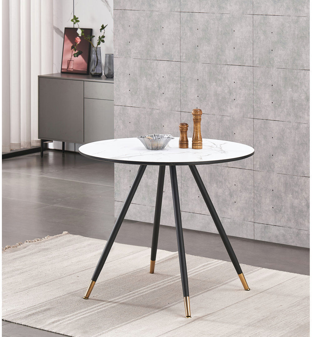 George Oliver Gustine Round Dining Table White