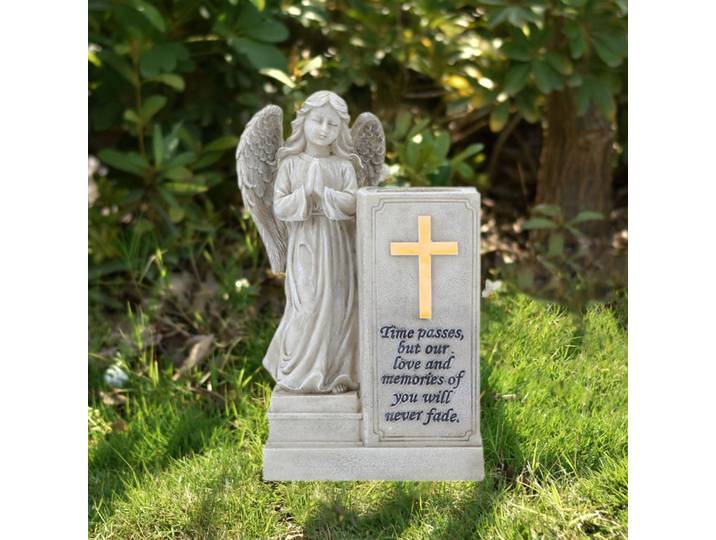 Vase funéraire lumineux, décoration croisée pour pierre tombale Gravesite