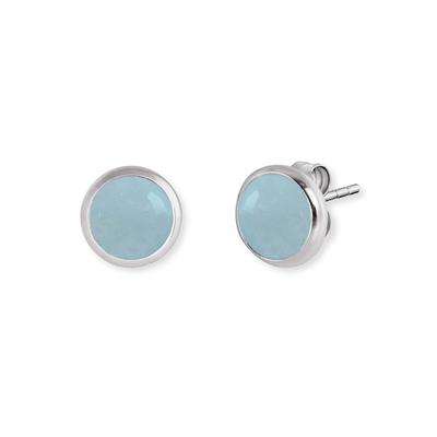 Paar Ohrstecker ENGELSRUFER "POWERFUL STONE BLAUER ACHAT", bunt (silberfarben, blau, blau), Ohrringe, Damen, 10mm, Silber 925 (Sterlingsilber), mit Achat