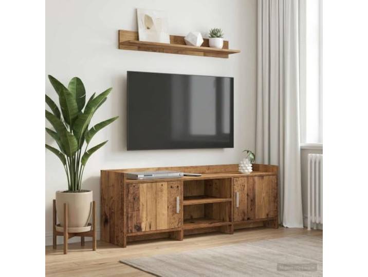 GKMBCVDFR TV-Schrank Lowboard 130 x 33 x 47 cm Altholz Holzwerkstoff Rechteckiges Design, stabile Regale, pflegeleichte Oberfläche, viel Stauraum, moderne Optik, langlebige Verarbeitung