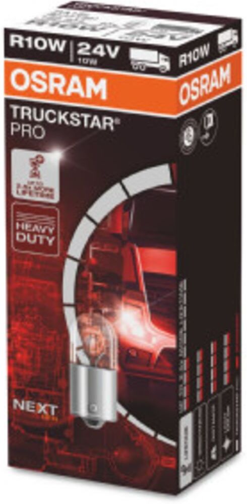 Ams-Osram Glühlampe Halogen OSRAM R10W Truckstar Pro NextGen 24V, 10W, 10 Stück