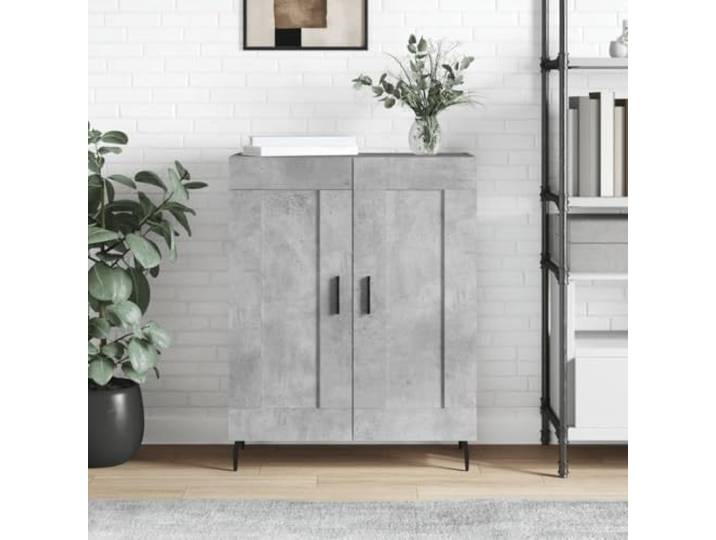 HEFZGDB Klassisches Sideboard mit zeitlosem Design in Betongrau aus Holzwerkstoff mit viel Stauraum und Organisationsmöglichkeiten zur Aufbewahrung und Präsentation von Deko – Sicherung