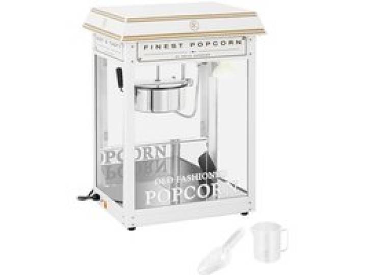 Royal Catering Machine à Popcorn Professionnelle 1500 W Blanc et Doré 5-6 kg/h Style Rétro